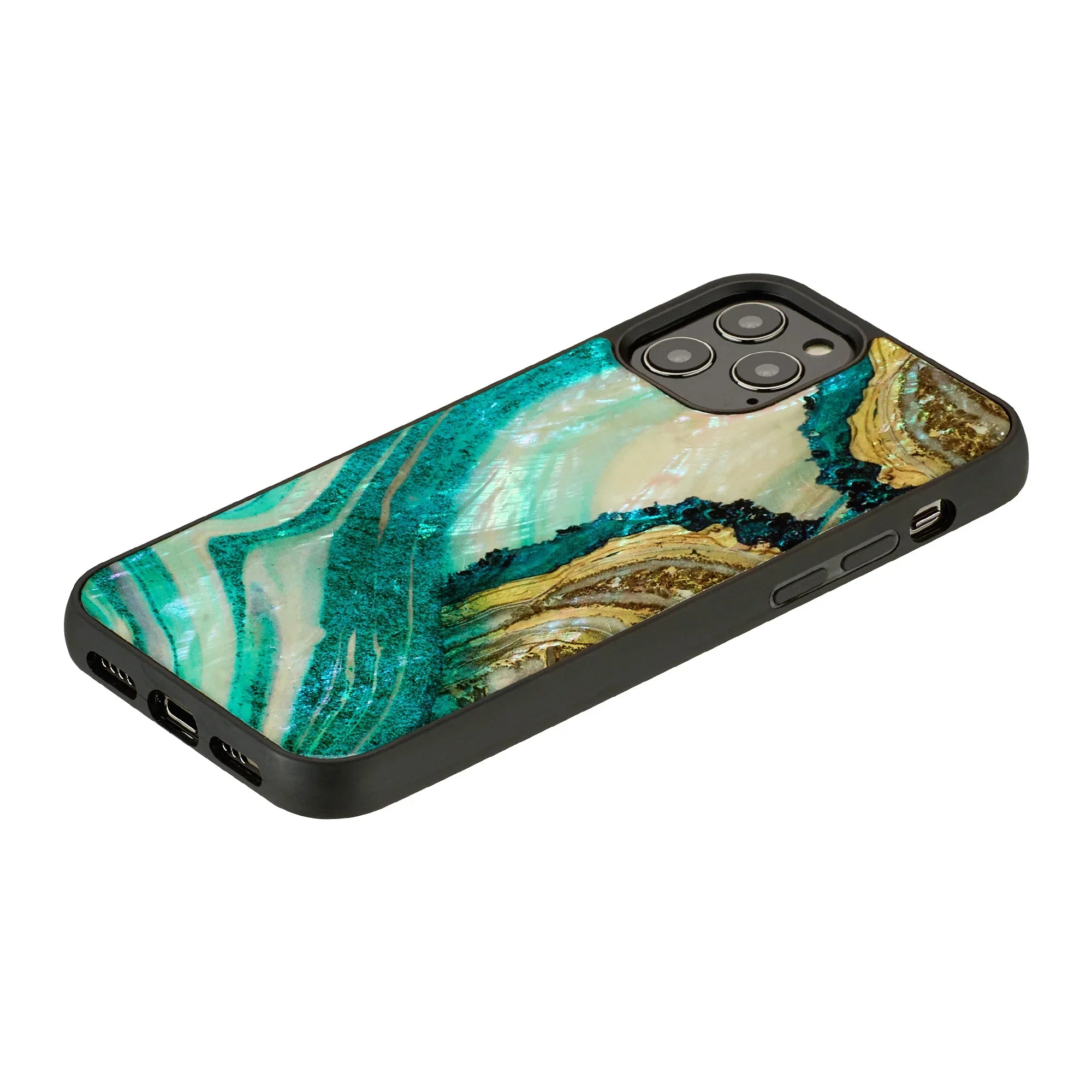 Ikins Case For iPhone 12 Pro Max - Aqua Agate - Tashqila Ikins Case For iPhone 12 Pro Max - Aqua Agate - Tashqila
